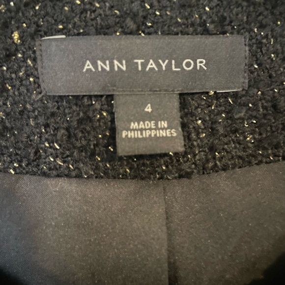 Ann Taylor black and gold tweed jacket - Picture 7 of 8
